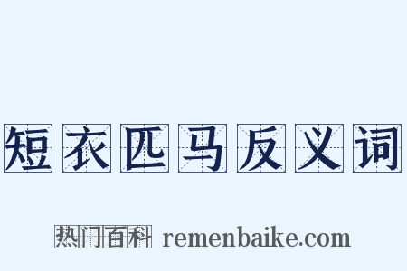 短衣匹马反义词是什么意思的图片
